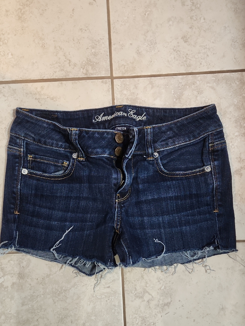 American Eagle Outfitters Dark Indigo Denim Cutoff Shorts